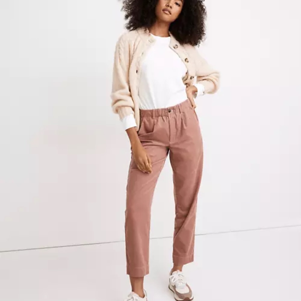 Corduroy Pull-On Mid-Rise Jogger Pants